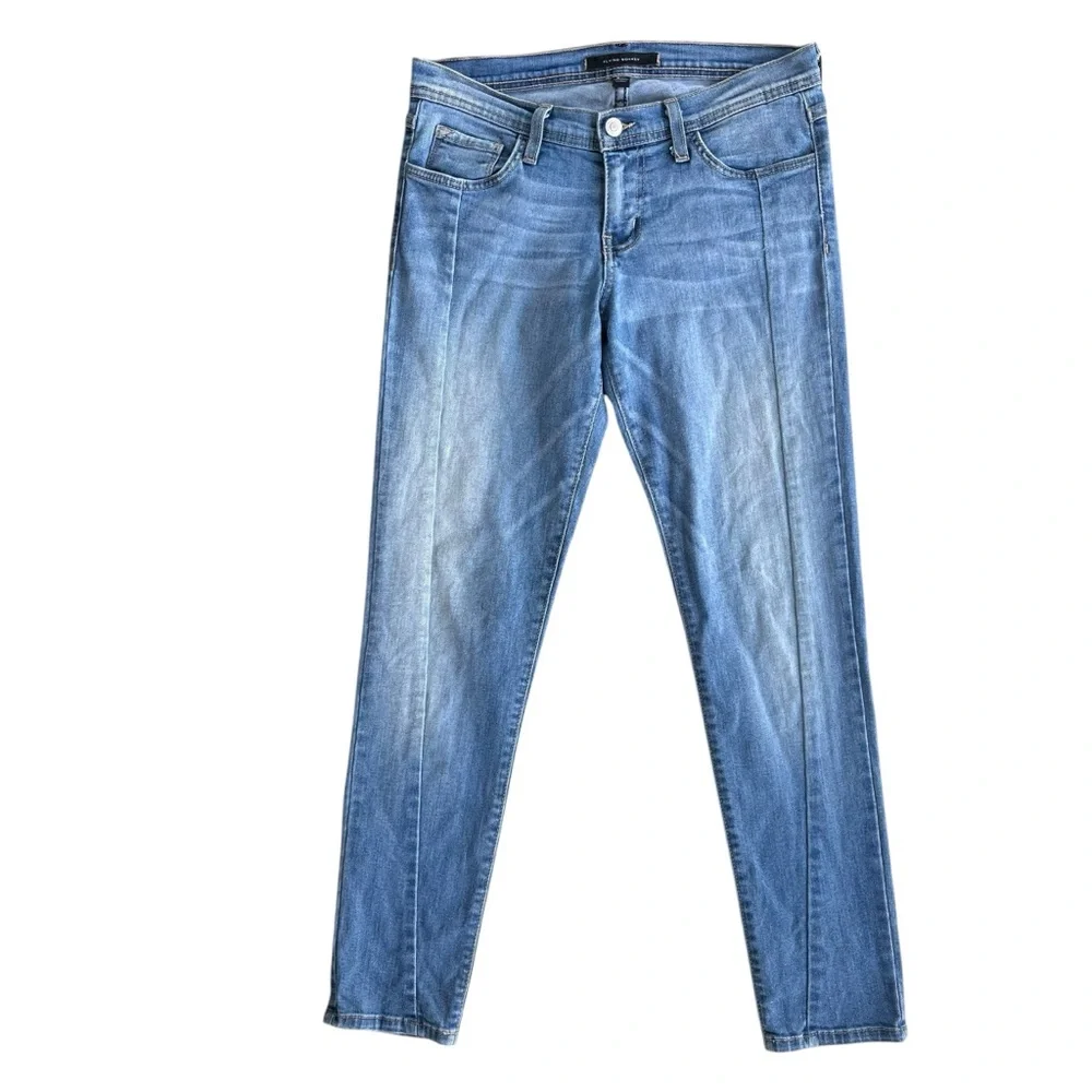 Flying Monkey Women’s 27 Light Wash Denim Front Seam Low Rise Ankle Skinny Jeans